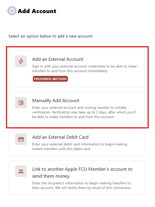 External Funds Transfer Online